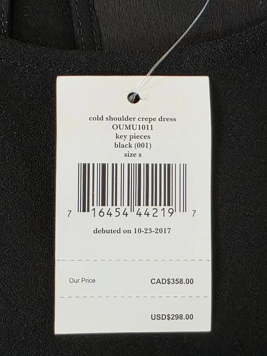 Kate Spade New York Black Cold Shoulder Crepe Shift Dress Size S - Picture 10 of 11